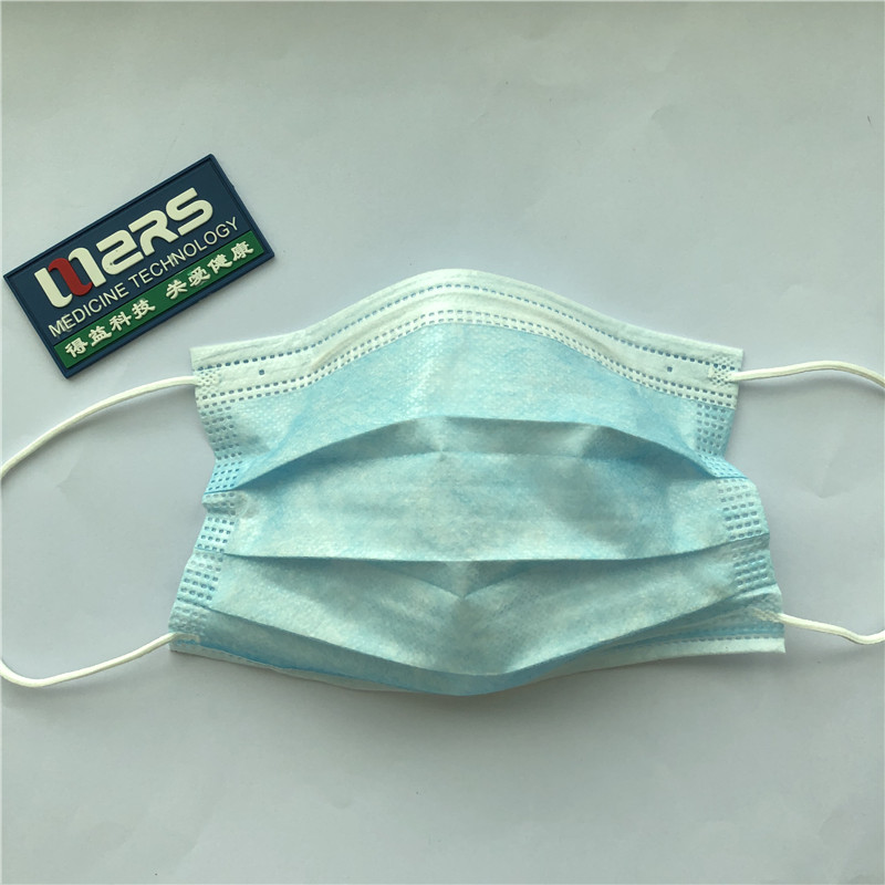 مصنع الجملة 3ply غير المنسوجة قناع الوجه الطبي القابل للتصرف مع حلقة الأذن